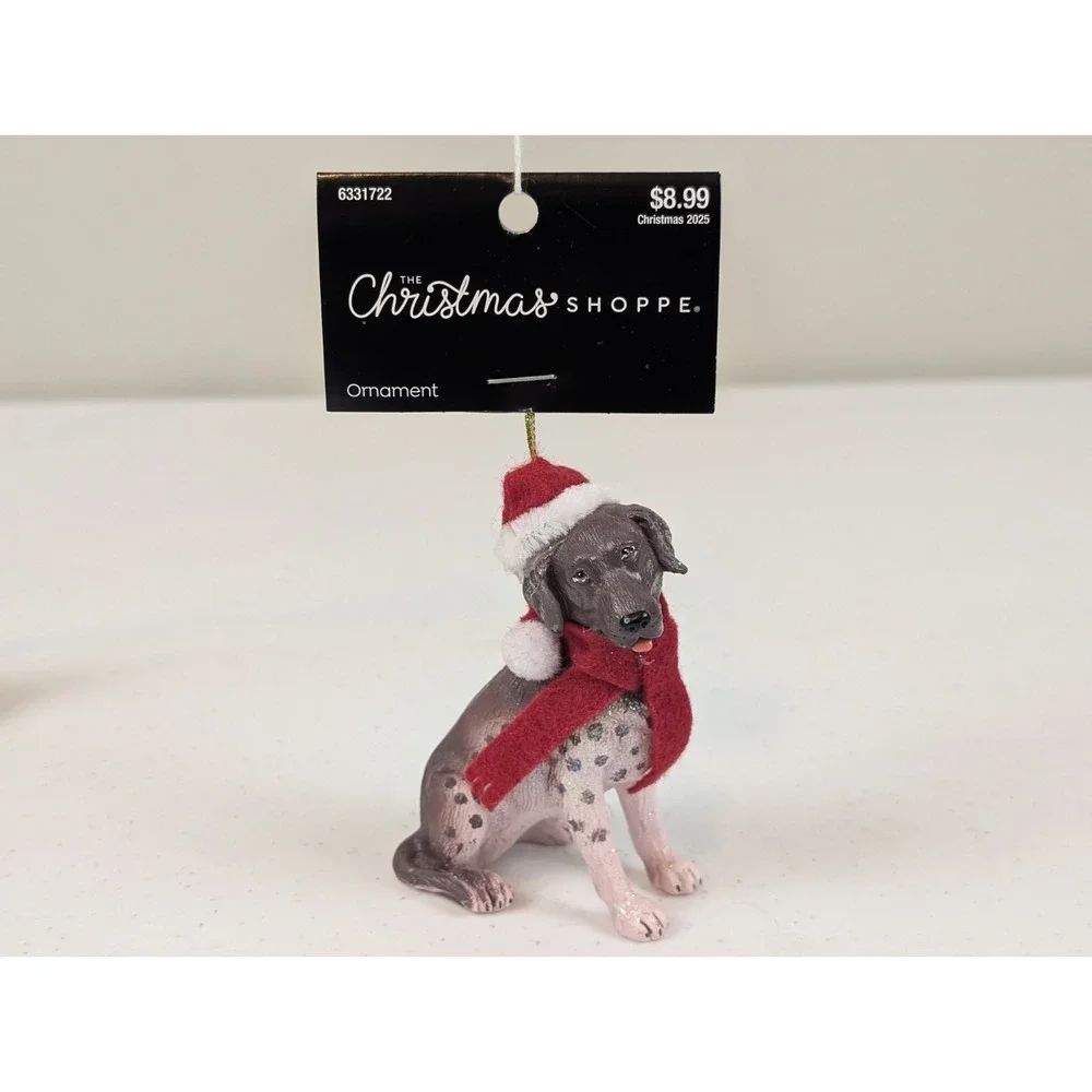 German Shorthaired Pointer Christmas Ornament Resin Dog Santa Hat Christmas Shop